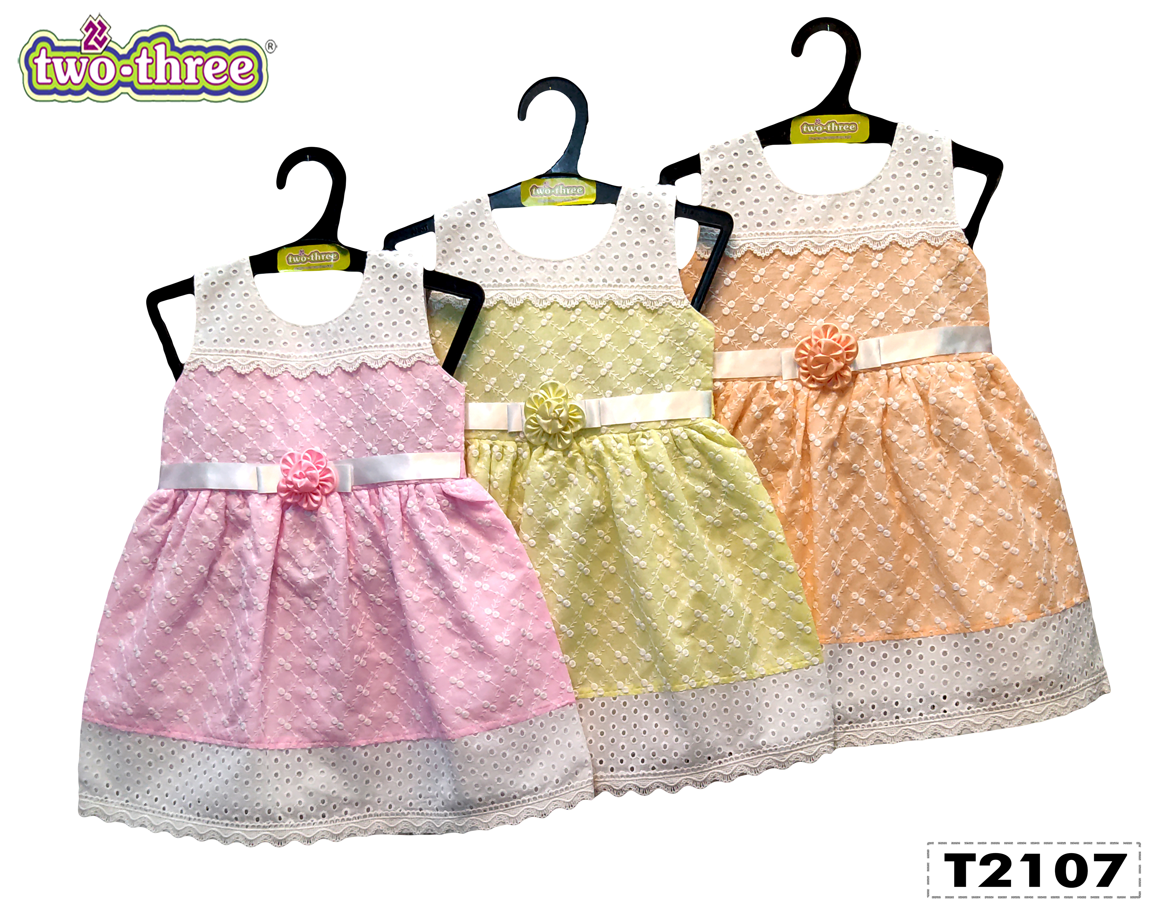 Two three cotton chicken baby frocks. TwoThree